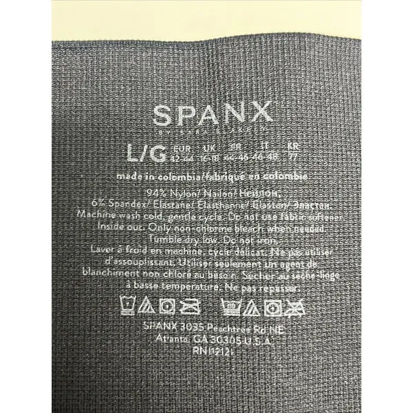 SPANX Women’s Black Camo High Rise Textured Pull-on Nylon Biker Shorts- Large - Image 8
