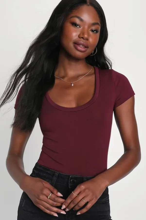 Lulus Burgundy Bodysuit - Image 3