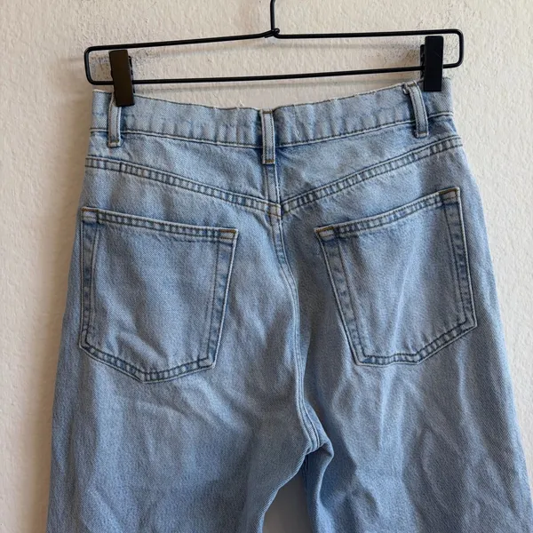 REFORMATION Stevie Ultra High Rise Straight Tahoe Raw Hem Denim Jeans Womens 26 - Image 5