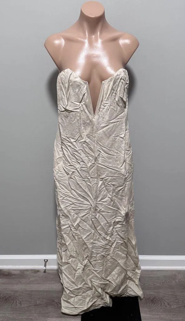 Song of Style Revolve Cream Strapless Maxi Dress Small - Image 2