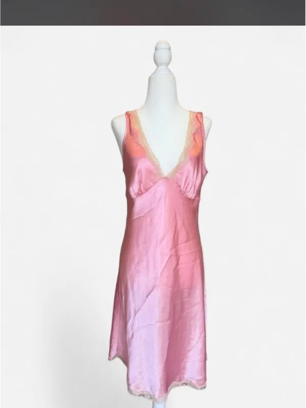 vintage Victoria’s Secret Pink Satin Slip Dress - Image 6