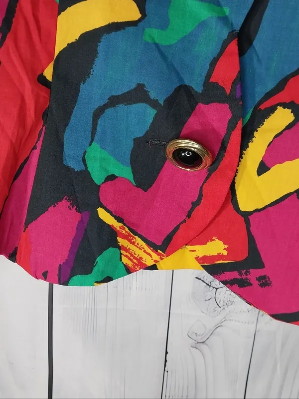 Marmie West Vintge 1980’s Colorful Abstract Maximalist Retro Artsy Top - Image 4