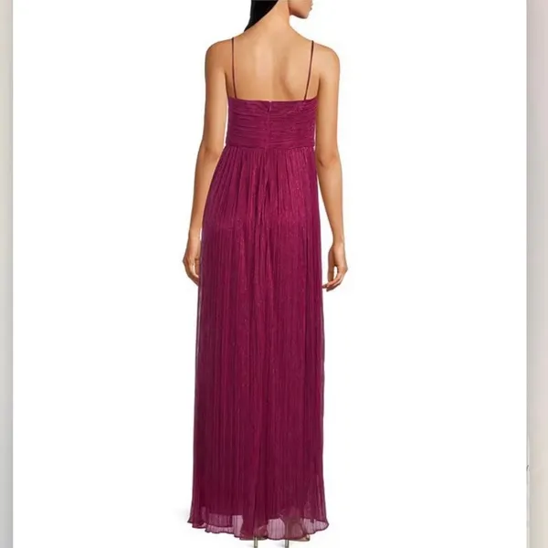 NWT Alex Evenings Fuchsia Pink Shimmer‎ Sleeveless Maxi Gown Dress Size 10 - Image 2