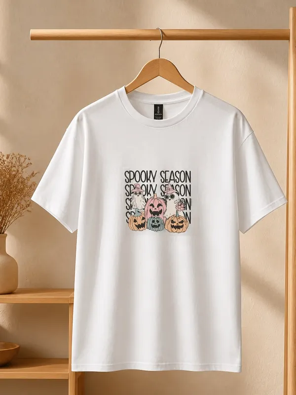 Gildan Spooky Season Halloween Theme 100% Cotton White T-Shirt Size XL NWT - Image 2