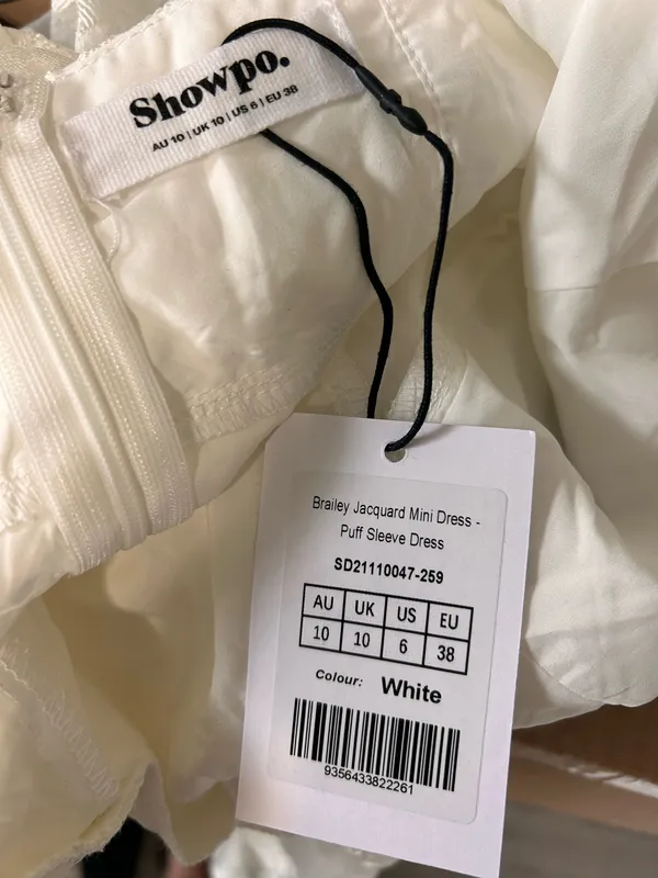 New Showpo Brailey Mini Dress Puff Sleeve Fit and Flare Dress - Small MSRP $119 - Image 6