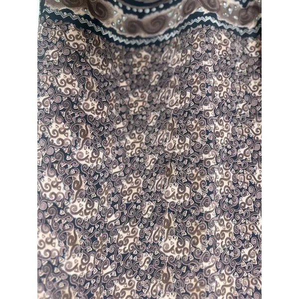 Vintage Looking Good Maxi Dress Safari Giraffe Elephant Asymmetric Tie Back 1X‎ - Image 2