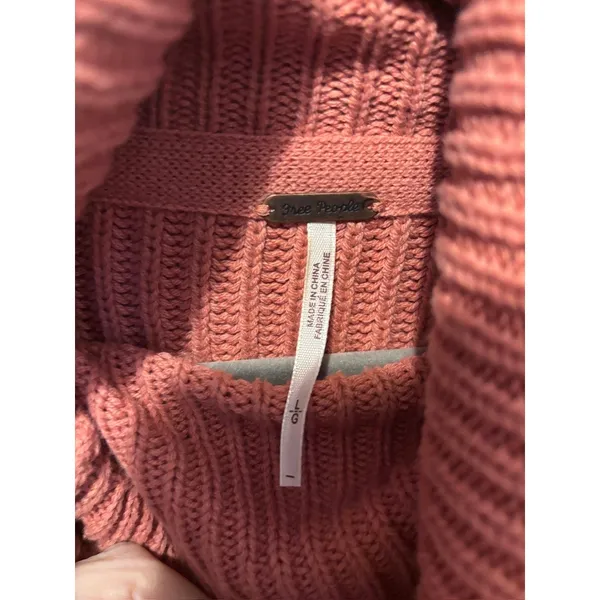 Free People Oversized Layer Cake Sweater L Dusty Rose coastal grandmother - Image 4