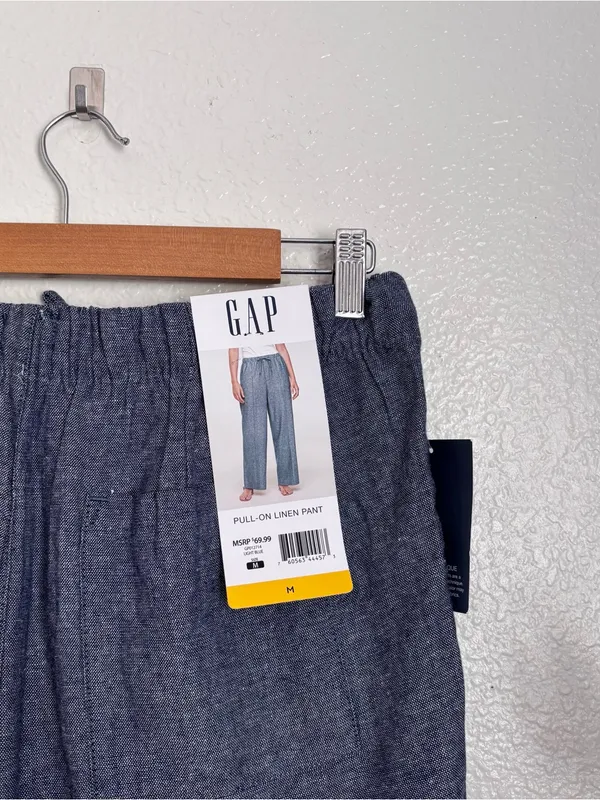 GAP Wide Leg Linen Pull On Pants Medium - Image 4