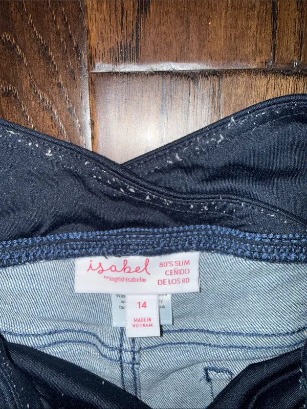 Isabel Maternity Blue Denim Jeans with Blue Stretch Panel Size 14 - Image 2