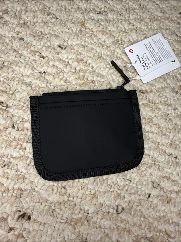 NWT Lululemon True Identity Card Case in Black Zipper Coin Pouch Water Repellent - Image 5