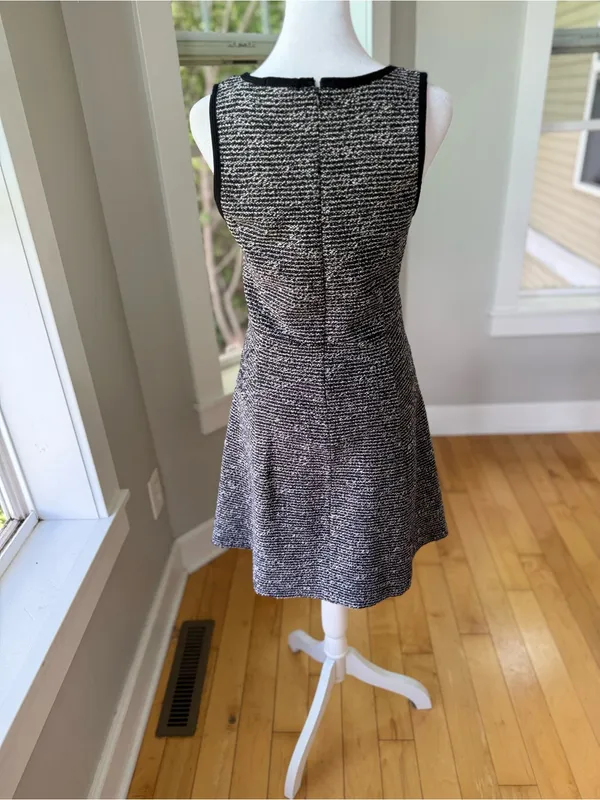 J. Crew Black and White Tweed Fit and Flare Mini Dress Size 4 - Image 4