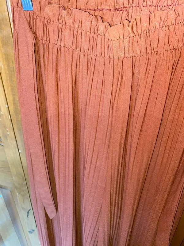 Macy's Burnt Orange Wide Leg Tie Waist Palazzo Pants XS - Image 3