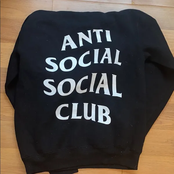 Anti Social Social Club Black Sweatshirt with White Logo - Image 4
