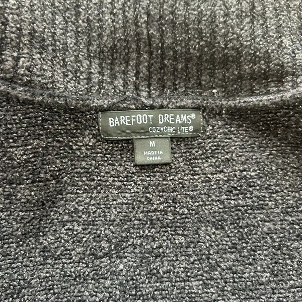 Barefoot Dreams‎ Medium Cardigan Dark Gray Open Front Pockets Long Sleeve - Image 6