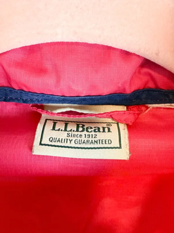LL Bean Women’s Pink Lightweight Stowaway Hidden Hood Windbreaker Jacket L/XL - Image 5