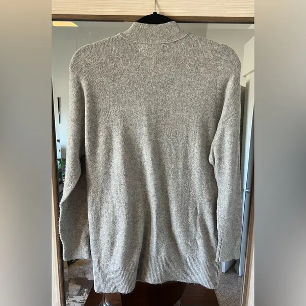 Loft Collection Grey Long Double pocket Button Front Cardigan Sweater size XS - Image 3