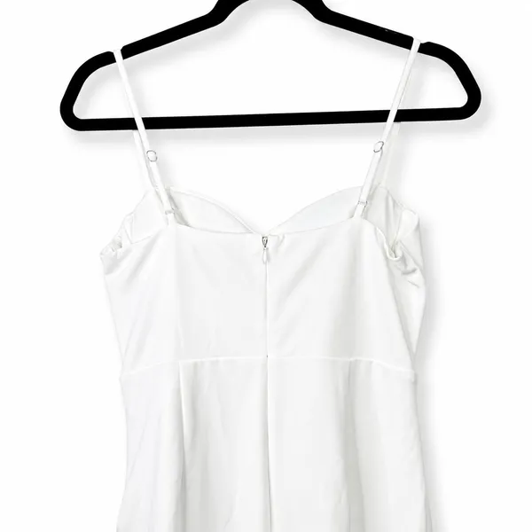 Lulus NWOT White Always Turning Heads Bustier Tulip Sweetheart Midi Dress Large - Image 8