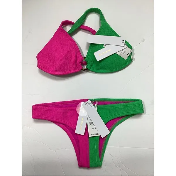 New. Pilyq two toned teeny bikini set. Small. Retails $168 - Image 7