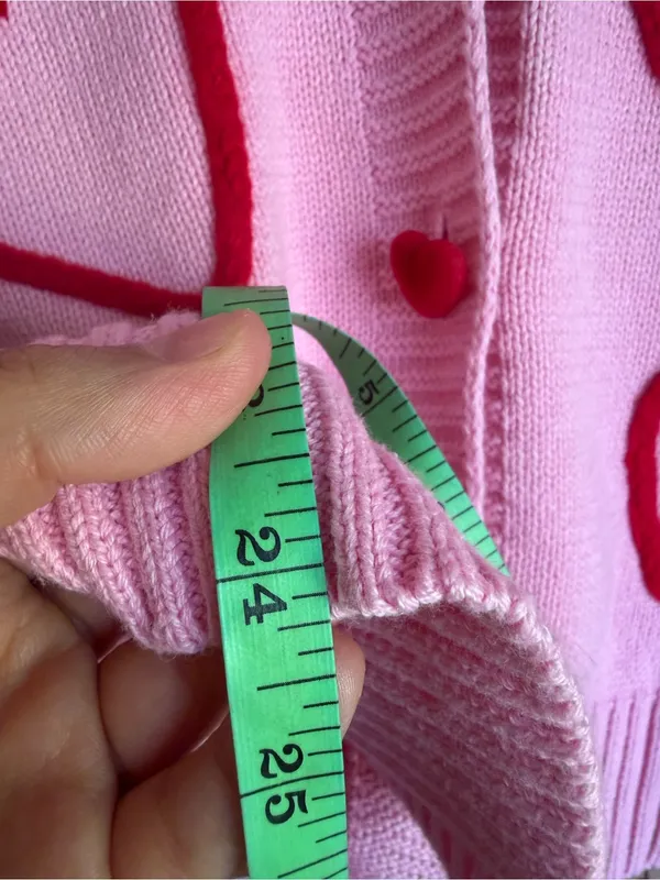 NWT 33 Degrees Pink Heart Graphic Cardigan Size Medium - Image 8