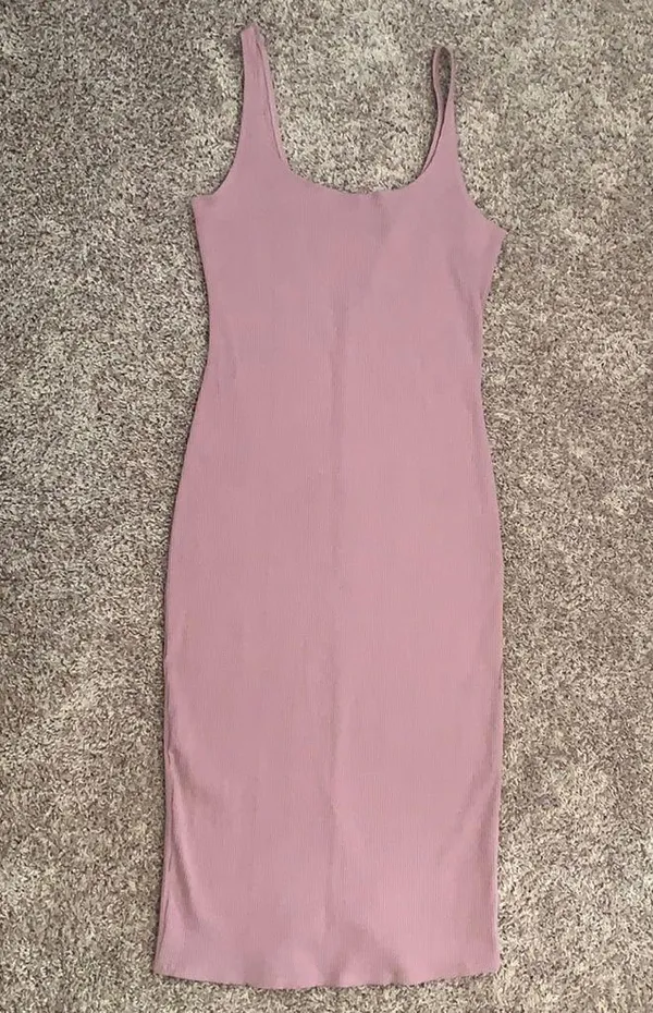 New Women’s Venus Ribbed Midi dress Mauve Size Medium - Image 7
