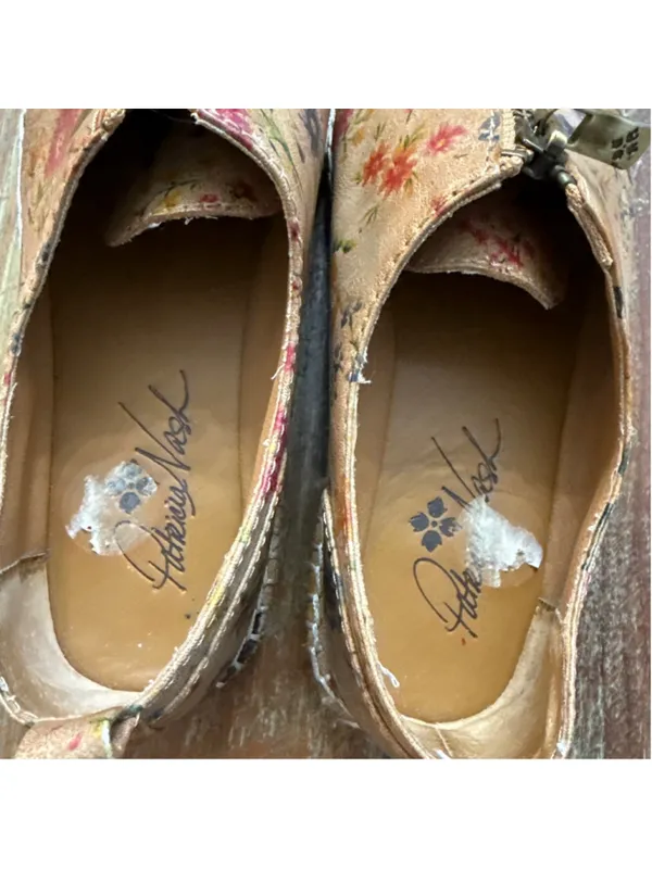 Patricia Nash Neria Floral Leather Front Zip Espadrille Sneakers Tan Multi Sz 6 - Image 8