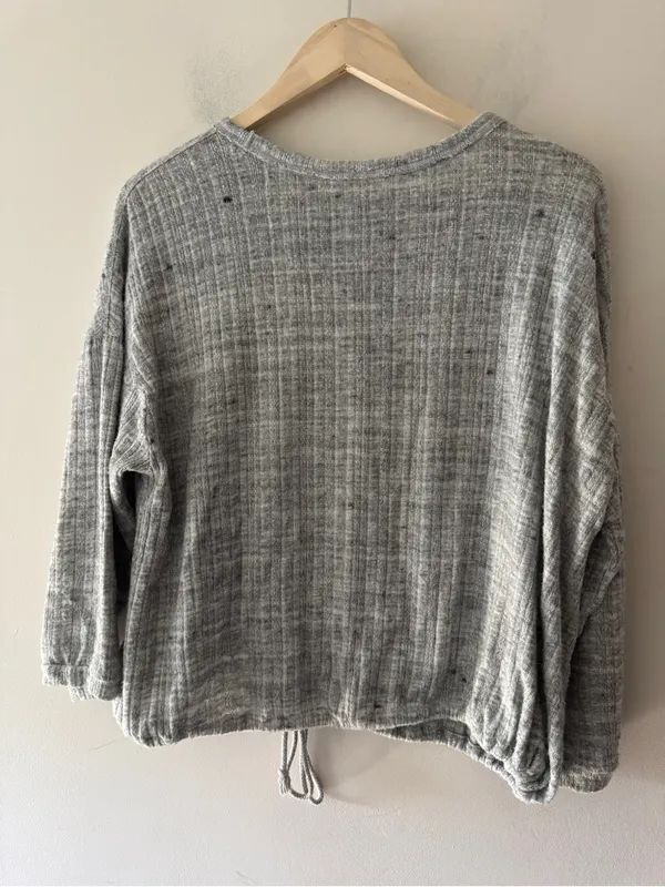 Anthropologie Women's Long Sleeve Drop Shoulder Cinched Hem Pullover Sweater - Image 6