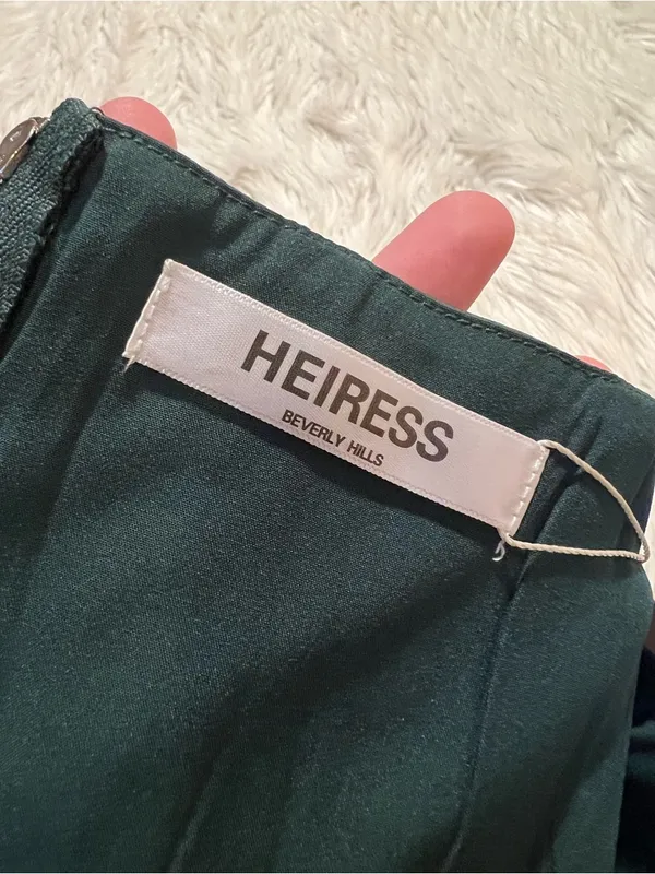Heiress Beverly Hills Women's Size Small Waist Corset Top Dark Green Zip Back - Image 7