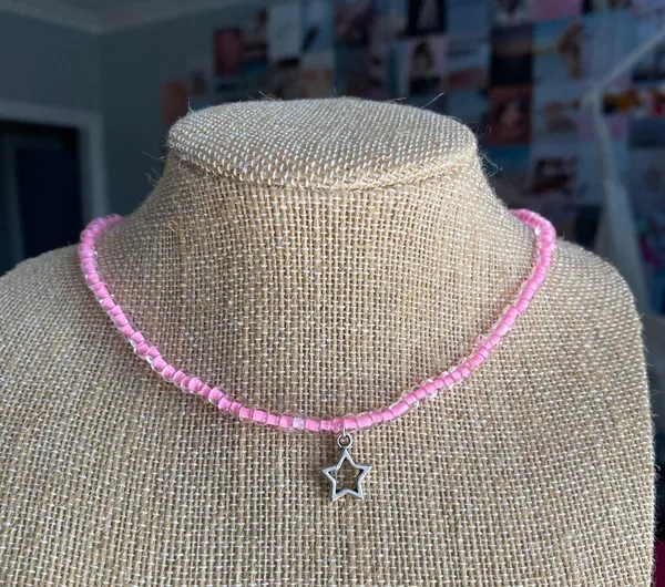 light Pink Star Trendy Choker Necklace - Image 2