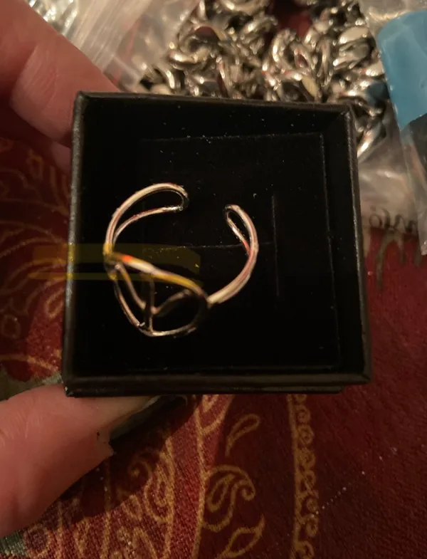 Peace adjustable ring Silver - Image 3