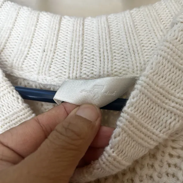 7 For All Mankind Chunky Sweater Sz XL Minimal White Zippers Boho Coastal Summer - Image 3