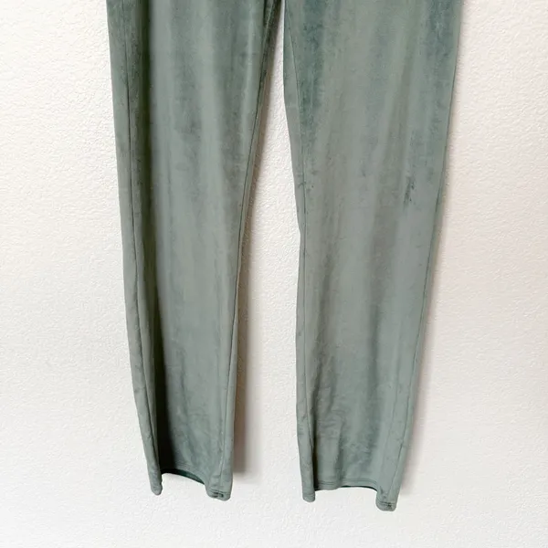 [Aerie] Green Royal Palm Dreamy Velour Low Rise Wide Leg Sweatpants Sz Medium M - Image 10