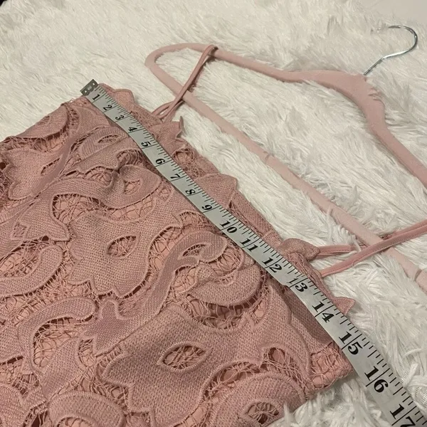 Bardot Lina Lace Midi Dress in Pink Rose Size 4 - Image 4