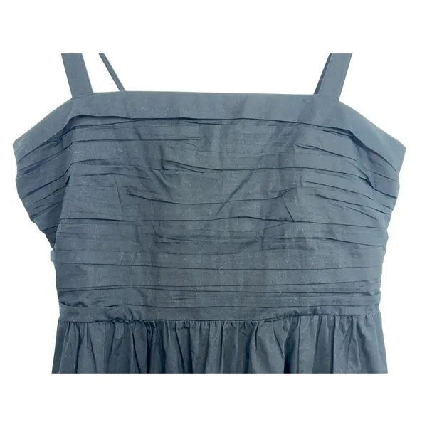 Abercrombie & Fitch Black Pleated Smocked Back Formal Midi Dress Womens Size XL - Image 3