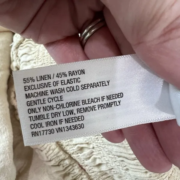 Universal Thread Women's XS Smocked Linen Maxi Jumpsuit Beige‎ Boho Lagenlook - Image 12