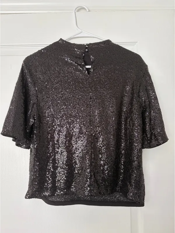 H&M Short Sleeve Sequin Top - Image 3