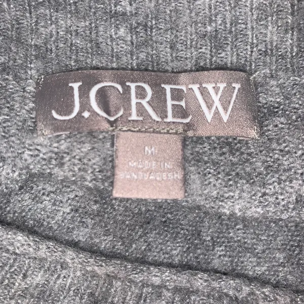 J. Crew gray fuzzy merino wool blend sweater womens size M - Image 2