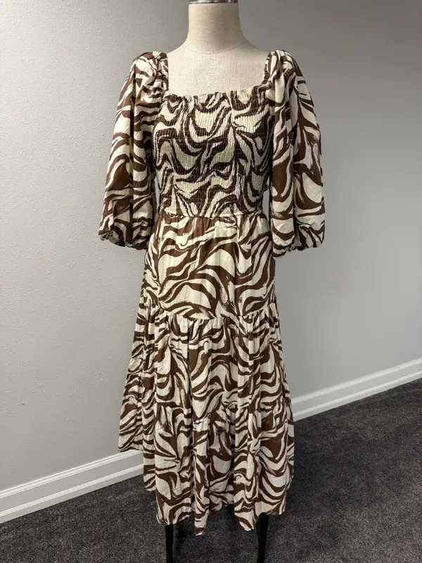 *NEW* Karlie Poplin Smocked Zebra Dress - Image 3