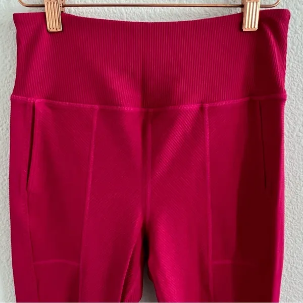 Free People Movement Pink Hot To It Full Length Ribbed Legging Active Pants M - Image 2