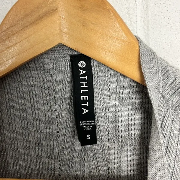 Athleta solstice gray merino wool wrap cardigan - Image 4