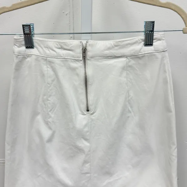 Garage White Mini Skirt Front Slit Back Zip Size XS 100057459 Stretch Summer - Image 4