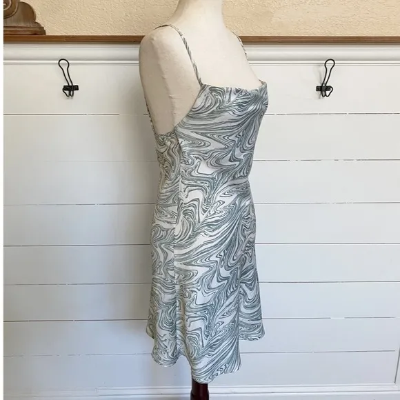 Audrey 3+1‎ Forest Green & White Marble Mini Slip Dress - S - Image 4