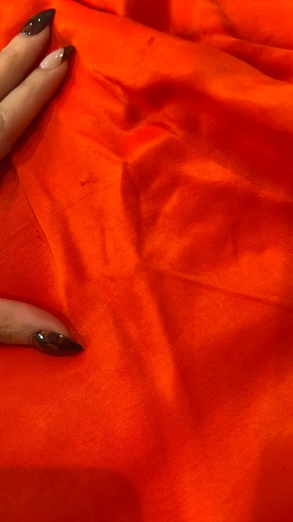 ZARA Dress Mini Orange Satin Summer - Image 5