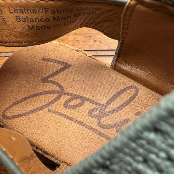 Zodiac Oceana Cork Wedge Sandals Green‎ Size 5.5 Small Flaw - Image 10