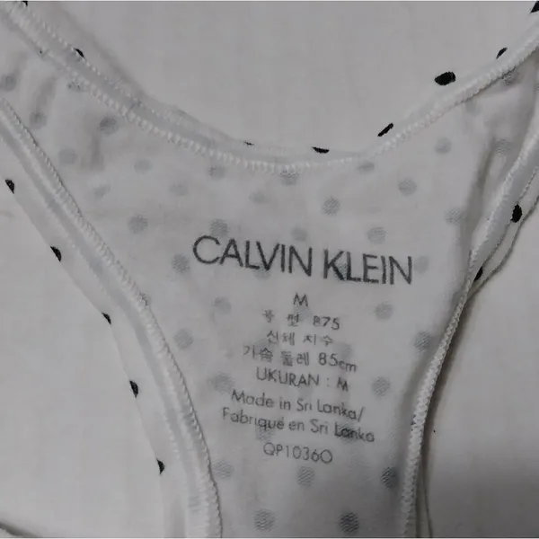 Calvin Klein White & Black Polka Dot Racerback Bra - Image 6