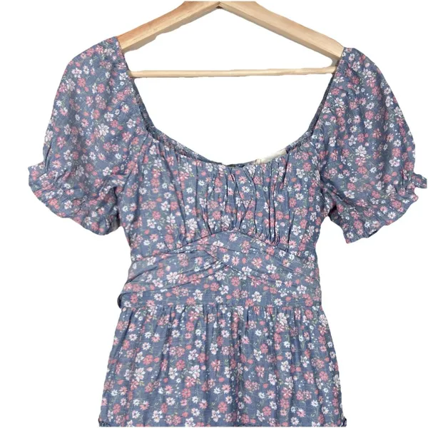 Altard State Dress Womens Size XS Blue Floral Babydoll‎ Tiered Peasant Cottage - Image 2