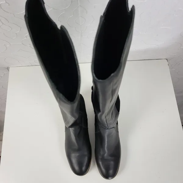 Lucky Brand Timinii Womens Riding Boots Size 10 Black Leather Suede Knee-High - Image 9