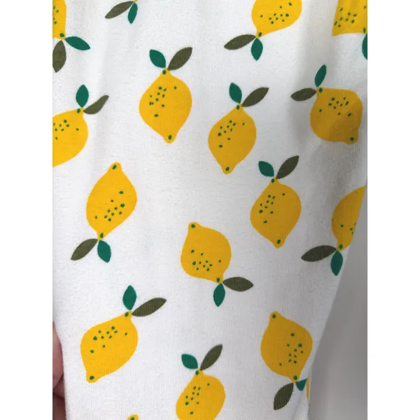 Hanna Andersson Womens Lemon Print‎ Organic Cotton Pajama Jogger Pants Small - Image 5