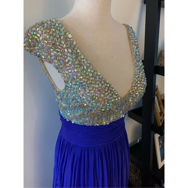 Fancy long blue dress prom or fancy dress up event size 6 homecoming - Image 3