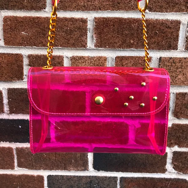 Handmade NWT Barbie Pink Tinted Clear Shoulder Bag - Image 14