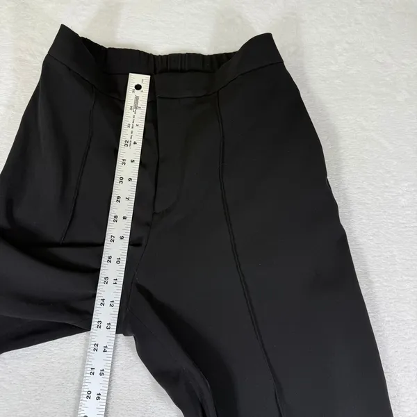 Uniqlo Womens Wide Leg Pintuck Pants Black High Rise Elastic Waist Size M - Image 4